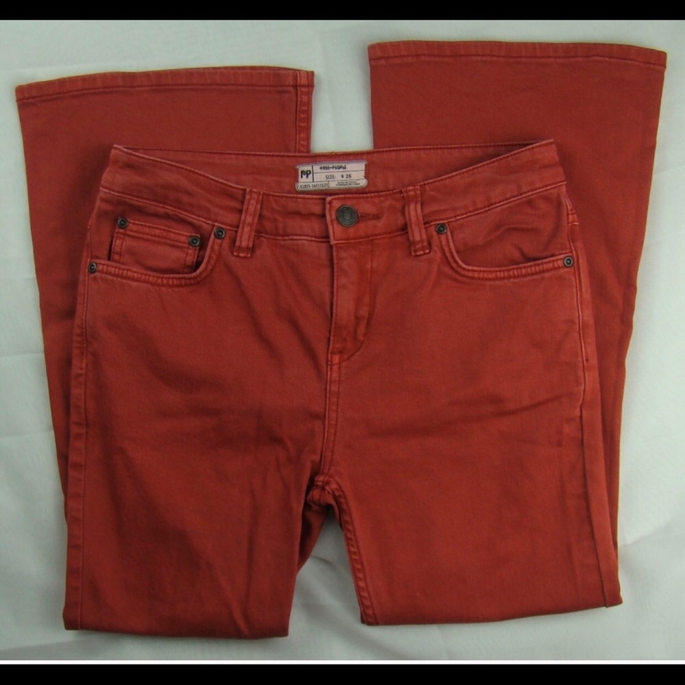 Free People Red Ankle Flares